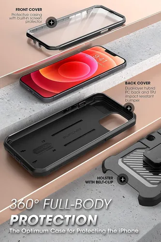 Vista 5 de SUPCASE Unicorn Beetle Pro Series - Funda para iPhone 13 Mini (versión 2021) de 5.4 pulgadas, protector de pantalla integrado de cuerpo completo
