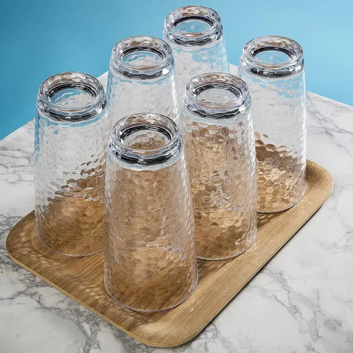 Vista 4 de Vasos de plástico irrompibles, juego de 6, vasos de agua grandes, vasos altos de 25 onzas (transparentes)