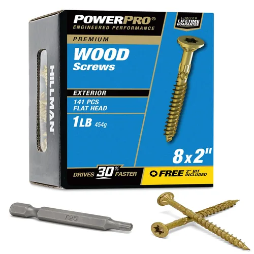 Vista 12 de Power Pro Tornillos de madera para exteriores de alta calidad, tornillos de cubierta multiusos #8 x 1-1/4 pulgadas para proyectos al aire libre