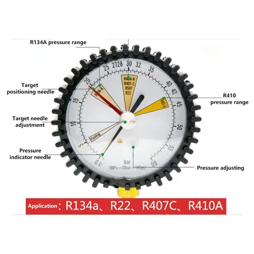 Vista 5 de Tabla de medidor de presión de nitrógeno de acero inoxidable de 1/4 de pulgada SAE adecuada para uso en equipos de refrigeración