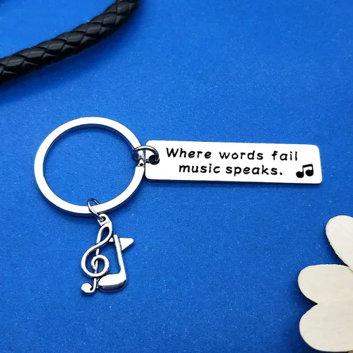 Vista 6 de 12 llaveros de música, regalos de música para amantes de la música, regalo de agradecimiento para profesores, joyería para amantes de la música