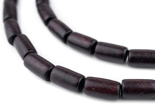 Vista 11 de TheBeadChest - Cuentas de madera natural de tubo azul azul (0.591 x 0.315 in): hilo de cuentas de madera ecológico orgánico para hacer joyas