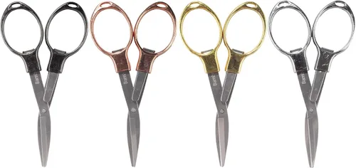 Vista 3 de JubileeYarn - Tijeras plegables de metal, oro rosa, 1 tijera