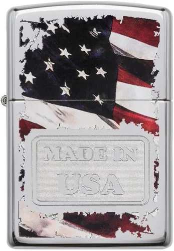 Vista 2 de Zippo Encendedor de bolsillo cromado de alto pulido, fabricado en EE. UU., multicolor, talla única