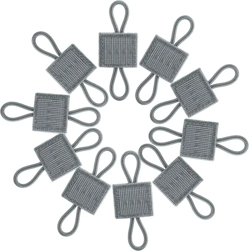 Vista 7 de FRTKK Paquete de 10 soportes tácticos para equipo con clip Molle Web Dominator con cuerdas elásticas para mochilas tácticas, bolsas Molle