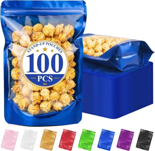 Vista 8 de ANZNKU 100PCS Mylar Bags Resealable Small Smell Proof Bags(Black, 3.5x5)