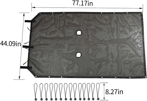 Vista 5 de Parasol de malla para protección UV, accesorios exteriores para Jeep Wrangler JK de 2 puertas 2007-2017, estilo extendido