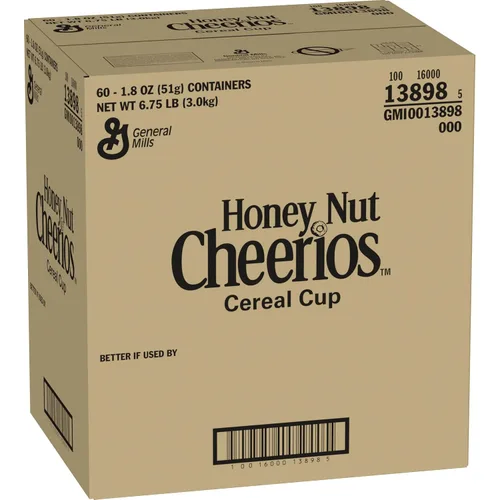Vista 2 de Copa de cereales Honey Nut Cheerios de porción individual, 1.8 onzas (paquete de 60)
