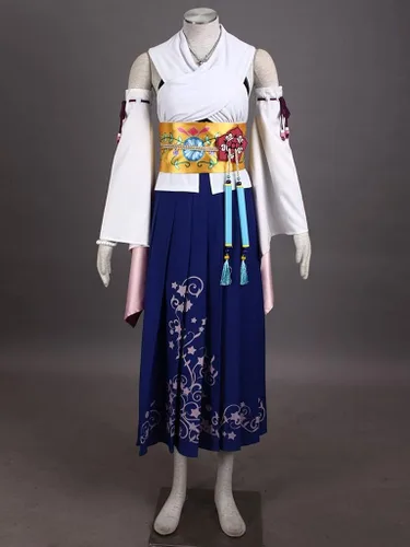 Vista 3 de US Size Game Yuna Anime Final Fantasy X Cosplay Traje de Halloween