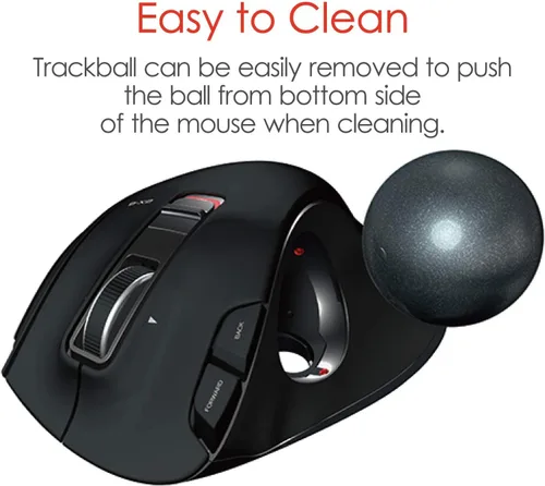 Vista 6 de ELECOM EX-G Ratón de Trackball con cable, ergonómico, control de pulgar, bola de rodillo de seguimiento suave, 6 botones programables, mouse