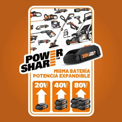 Vista 2 de Worx 20V Power Share Pistola de pegamento caliente de tamaño completo WX045L.9- (sólo herramienta)