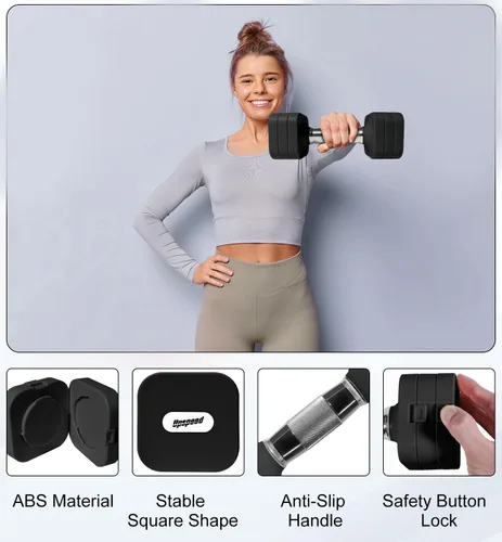 Vista 4 de Adjustable Dumbbell Set 15LBS 30LBS Free Weights Dumbbells Set for Women Men Hand Weights Sets Adjust Dumbbell Weight Sets for Home Gym Exercise