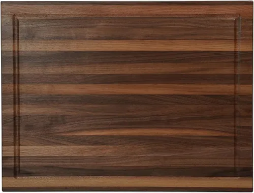 Vista 5 de Tabla de cortar de nogal para cocina, madera dura cultivada en EE.UU., 20 x 15 pulgadas, con asa interior invisible, preacabada con aceite de grado