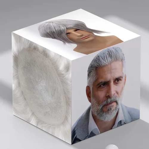 Vista 15 de toupee tupé para hombres 0.002 in ultra suave, transparente, piel fina, toda línea capilar natural con bucle en V para hombre, pelucas de sistemas