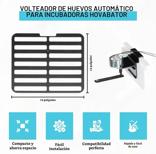 Vista 2 de IncuTurn™ Turner automático de huevos para incubadoras de huevos HovaBator (Solo volteador de huevos)