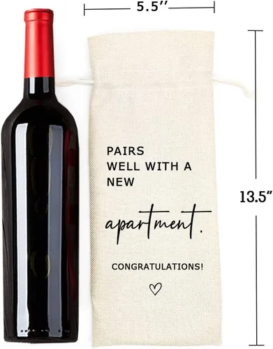 Vista 2 de Socive Combina bien con una nueva bolsa de vino de apartamento, regalo de inauguración de la casa, nuevo regalo para él, regalo para ella, bolsa
