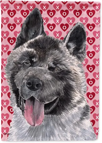 Vista 267 de Caroline's Treasures SS4484GF Bandera de jardín con diseño de bulldog inglés y corazones para el Día de San Valentín, bandera decorativa para patio