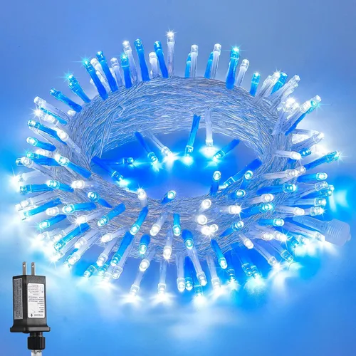 Vista 25 de JMEXSUSS 200 luces LED de Pascua al aire libre e interior para decoraciones, 66 pies conectables pastel luces de Pascua cadena de alambre