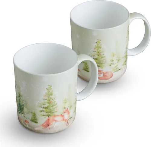 Vista 17 de Maison d' Hermine Taza de café con asas, tazas de porcelana fina de hueso, paquete de una taza de té para bebidas calientes, capuchino, latte