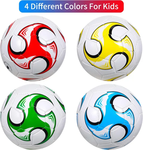 Vista 4 de Shappy 4 pelotas de fútbol tamaño 3 con bomba desinflada, pelotas de fútbol para interiores y exteriores, juego deportivo, jóvenes, adolescentes
