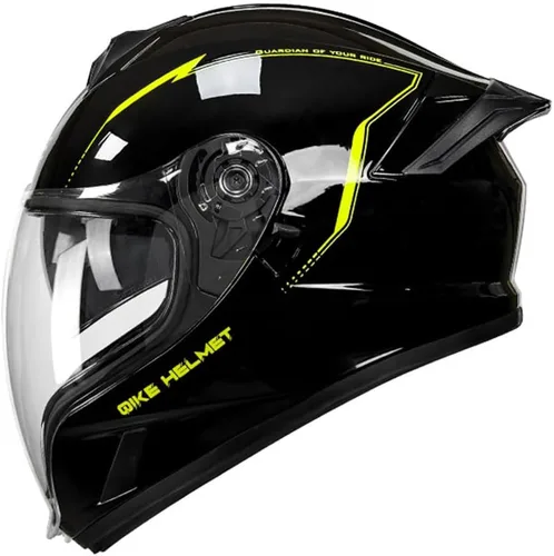 Vista 10 de Cascos de cara completa para hombre, color negro, para motocicleta, Street Bike Racing ATV con visera única, casco ligero retro de motocicleta