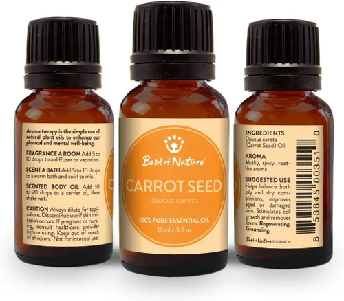 Vista 2 de Aceite esencial de semilla de zanahoria - 1/2 oz (0.5 fl oz) - 100% puro y natural!