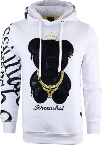 Vista 19 de SCREENSHOT Sudadera urbana de forro polar para hombre, diseño de dibujos animados de animación, parche bordado de gel