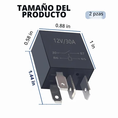 Vista 2 de 2 relés de 4 pines, 30A, 12V para automóvil - Relé de arranque resistente multiusos - Accesorios automotrices universales con diseño impermeable