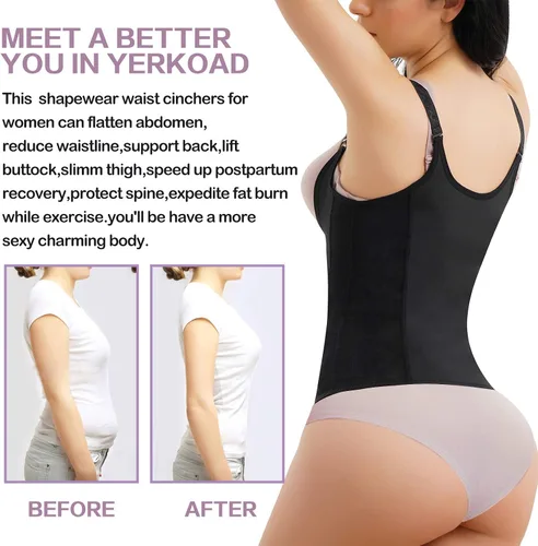 Vista 4 de YERKOAD Chaleco moldeador de cintura para mujer, con control de abdomen, faja de apoyo para la espalda