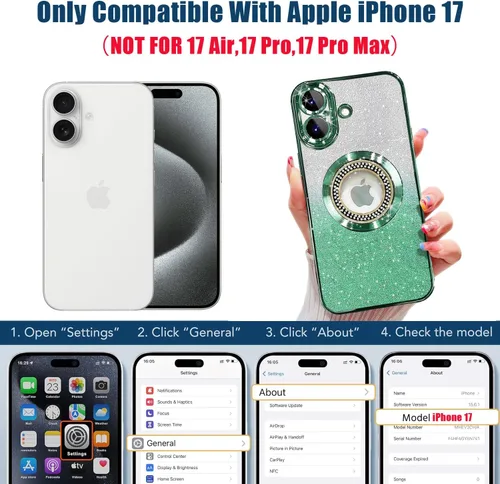 Vista 332 de Misscase Funda magnética con purpurina para iPhone 11 compatible con MagSafe, protección completa, delgada, a prueba de golpes, antiarañazos