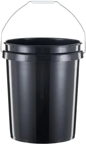 Vista 3 de United Solutions Cubo de 5 galones de plástico resistente con mango cómodo, fácil de limpiar, perfecto para trabajos de mejoras en el hogar o Negro