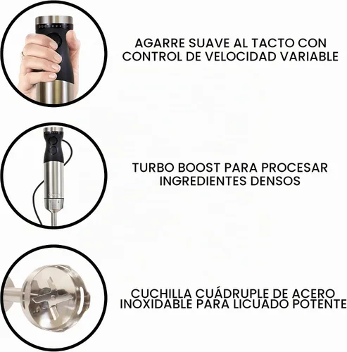 Vista 5 de Kenmore - Batidora de inmersión de mano, batidora de mano eléctrica con eje de acero inoxidable, batidora, velocidad variable para batidos