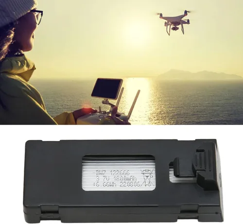 Vista 3 de Ejoyous Batería RC Dron, baterías RC Drone para E88 E88MAX E525 E99 K3 RC UAV, profesional 3.7 V 1800 Mah Control remoto UAV batería