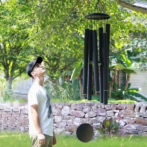 Vista 15 de ASTARIN Campanillas de viento conmemorativas para exteriores, 36 pulgadas con 6 tubos pesados, tono profundo para decoración colgante de jardín