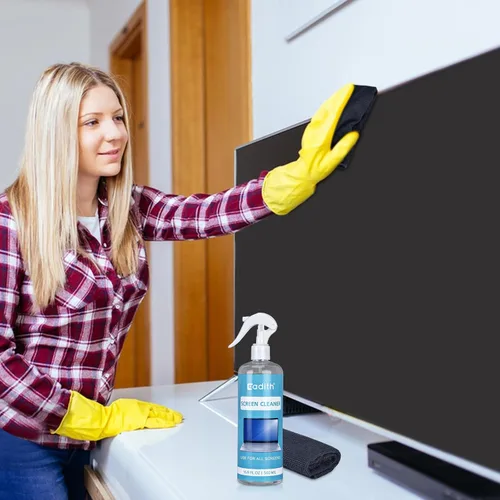 Vista 4 de Limpiador de pantalla de 17.9 onzas Spray Cadith Kit de limpieza de pantalla táctil para pantalla de TV, computadora, computadora portátil