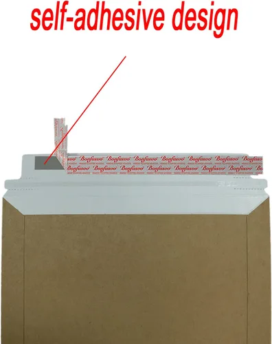 Vista 4 de Bonfasvo Paquete de 30 sobres rígidos de 6.25 x 8.25 pulgadas, color marrón, autosellados, planos, cartón kraft sin doblar, para despegar y sellar