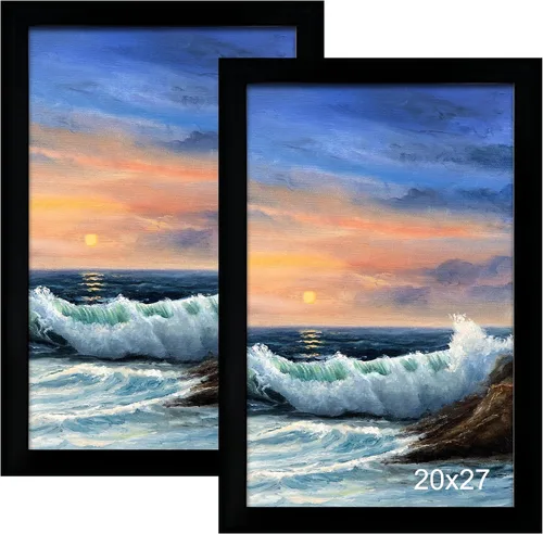 Vista 70 de LUCKYLIFE Marco de fotos de 8x10 pulgadas negro para montaje en pared o exhibición en mesa, paquete de 2