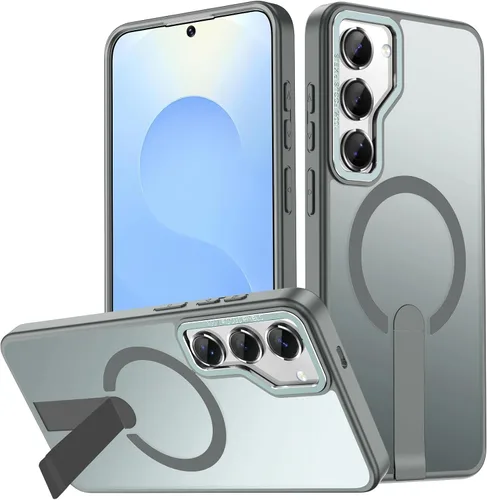 Vista 38 de Funda para Samsung Galaxy S24+ Plus [soporte integrado], compatible con carga inalámbrica MagSafe, [prueba de caídas de grado militar] Funda Azul