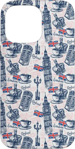 Vista 21 de Funda para iPhone 16 London con Big Ben, Booth, Union Jack, funda de té inglés