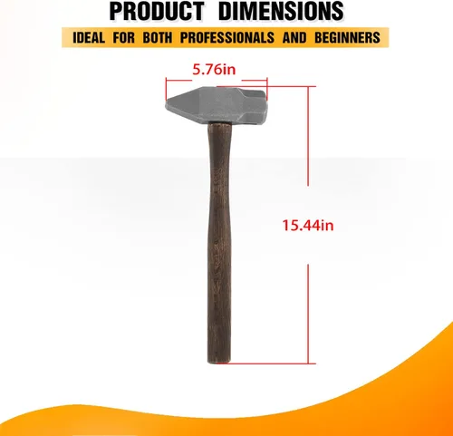 Vista 6 de Martillo de forja hecho a mano de 4 libras para herrador, fabricante de cuchillos, herramienta de forja de herrero