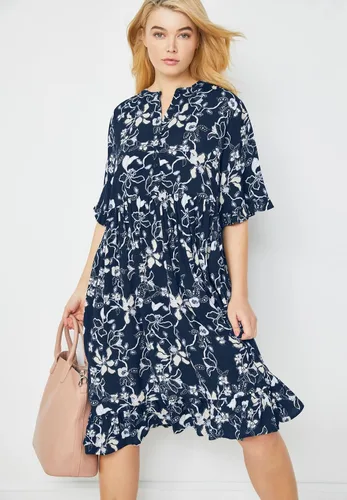 Vista 6 de ellos Vestido imperio con volantes en talla grande para mujer