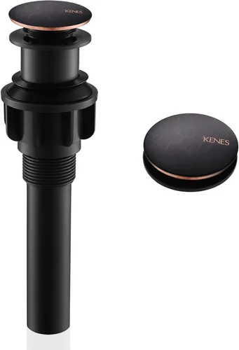 Vista 19 de KENES Conjunto de tapón de drenaje para lavabo de baño con varilla de elevación, drenaje de lavabo de níquel cepillado con desbordamiento, conjunto