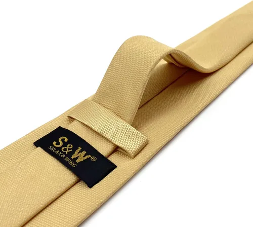 Vista 60 de S&W SHLAX&WING Conjunto de corbata de color sólido y pañuelo de bolsillo para hombre