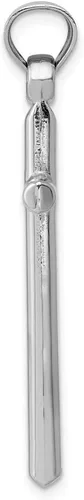 Vista 3 de JewelryWeb - Colgante grande de cruz pulida de oro blanco sólido de 14 quilates para hombre -0.787 in x 1.496 in - Collar de cruz para hombres