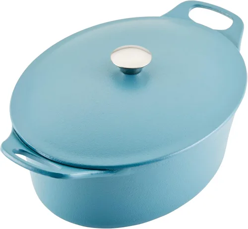 Vista 11 de Rachael Ray NITRO - Horno holandés de hierro fundido, 6.5 cuartos de galón, azul agave