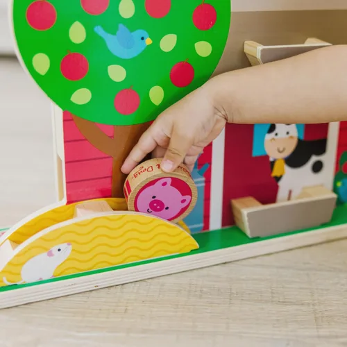 Vista 7 de Melissa & Doug GO Tots Tumble de Granja de Madera con 4 Discos - Certificado FSC