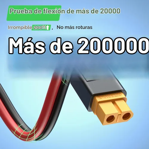 Vista 4 de Bateria Power Cable de extensión de conector solar de 3.3 pies a XT60, panel solar de 12 AWG a XT60, cable de extensión de carga para panel solar