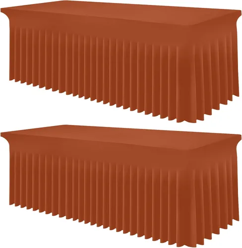 Vista 61 de Smiry Mantel de elastano, elástico ajustable para mesas rectangulares de 3 pies, impermeable, lavable, para exteriores, bodas, banquetes y fiestas