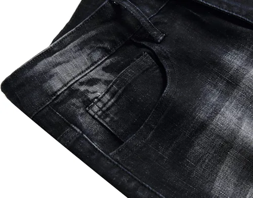 Vista 5 de QIMYUM Pantalones de mezclilla de corte ajustado para hombre