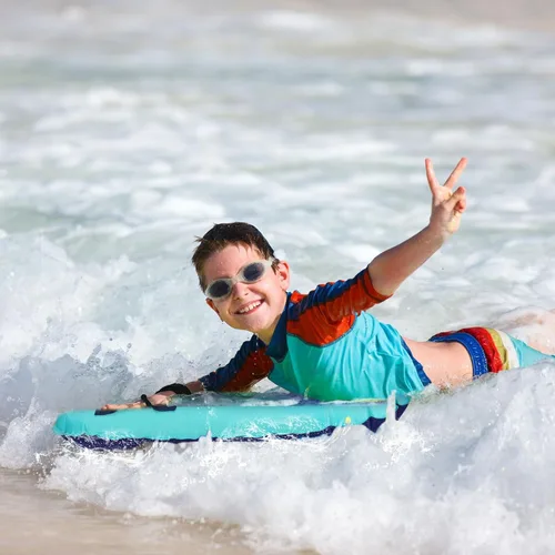 Vista 2 de Leitee 2 tablas inflables de surf con asas, tabla de surf inflable para playa, ligera tabla de surf flotante para niños, para aprender surf, 27.5 x